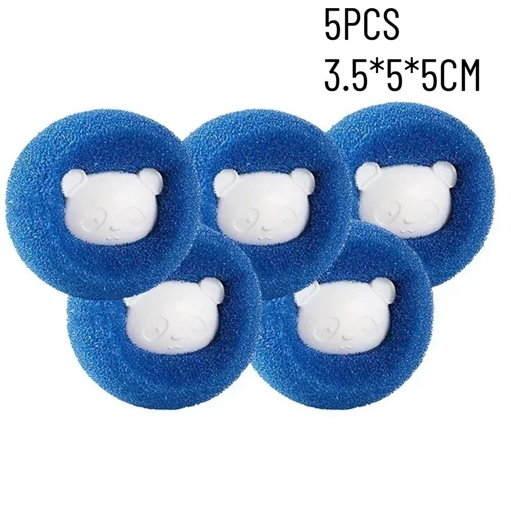 

Laundry Balls for Washing From Wool Reusable Pet Hair Remover Ball Washing Machine Sticker Cat Hair Remover Fur Lint Catcher 5pcs-blue синий
