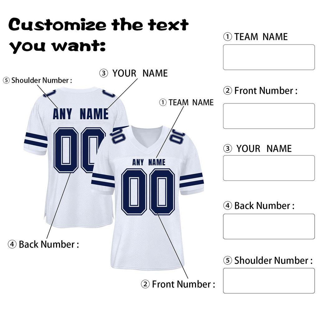 Custom Football Jerseys Personalized Printed Team Name & Number Sports Uniform For Men Women Youth