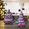 Christmas Party Favors 2D Wooden Tabletop Ornaments, Xmas Tree Santa Unique Holiday Ornaments Snowman Sign with Stand, Decorations Double Sided