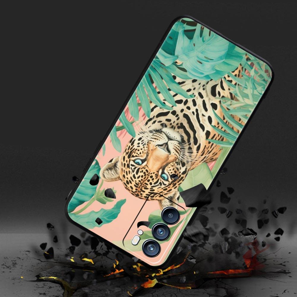 Phone Case Cover For Oppo A17 A31 A54 A57 A78 A79 Find X5 X6 Reno 7 8 10 11 12 13 F Pro Soft TPU Tropical Jungle Print Leopard