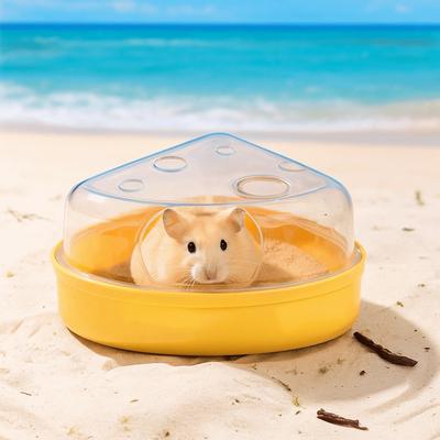 Escape-Proof Pet Bath Container Transparent Hamster Toilet Hamster Sand Bath Box  Cage Room