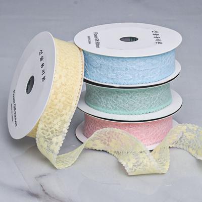Elegantní 3cm dvojitá krajka zvlněná měkká stuha oblečení dárkové krabičky květiny ozdobná mašle DIy vlasové doplňky krajková stuha řemesla Výroba stuh