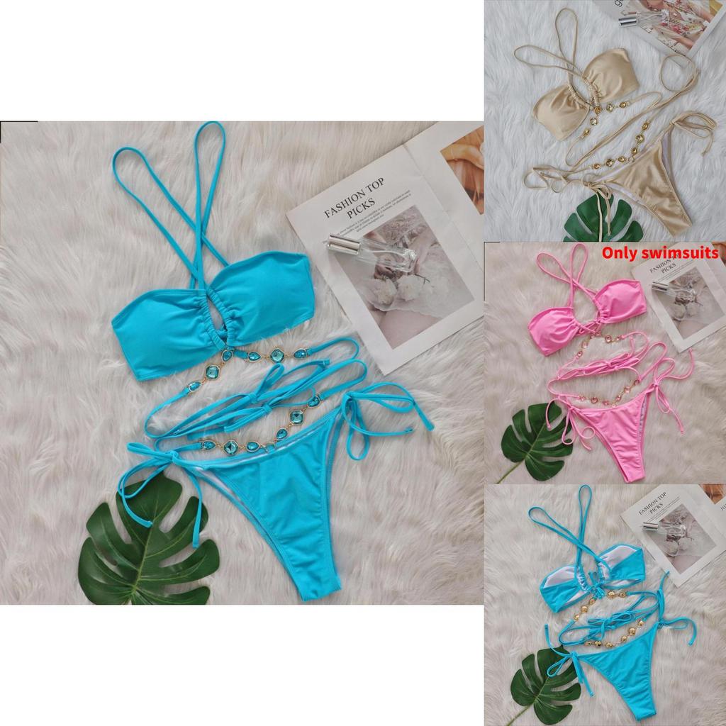 Sexy Bikini With Cross Tie Straps For Beach Swimwear Sexy Womens Swimsuit For Vacation