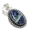 Natural Sodalite Gemstone Handmade 925 Sterling Silver Pendant 2.29" ETC-14300