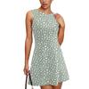 Women's Summer Dress Casual Sleeveless Round Neck Floral Print Vest Sundress