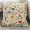 Funda de almohada de floración rica con adorno de flor tridimensional Funda de almohada Decoración de sofá para el hogar Funda de cojín Almohada de mesita de noche