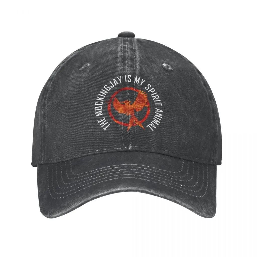 The Hunger Games Mocking Jay Movie Unisex Baseball Caps Distressed Cap Outdoor Activities Adjustable Fit Headwear