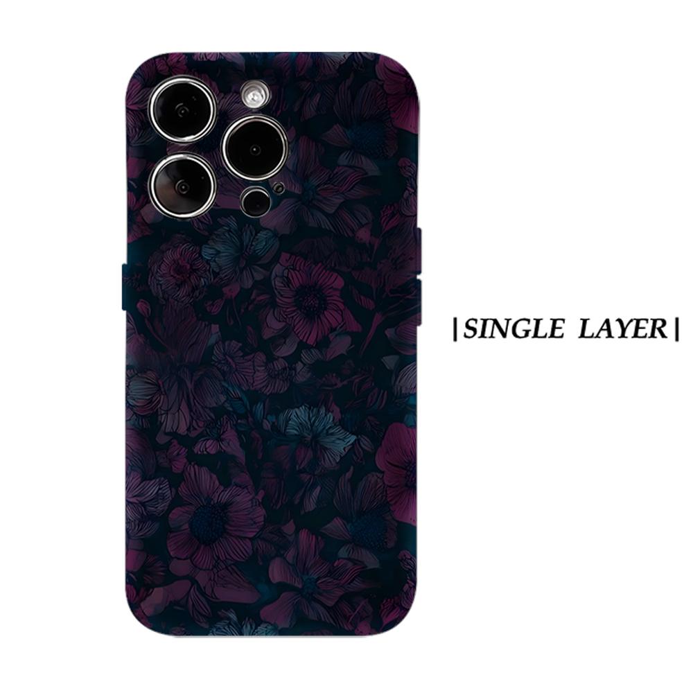 

Moody Dark Floral Phone Case for IPhone 17AIR 16E 16 15 14 13 12 11 17 Pro Max Plus Double-layer Back Cover IPHONE17PROMAX