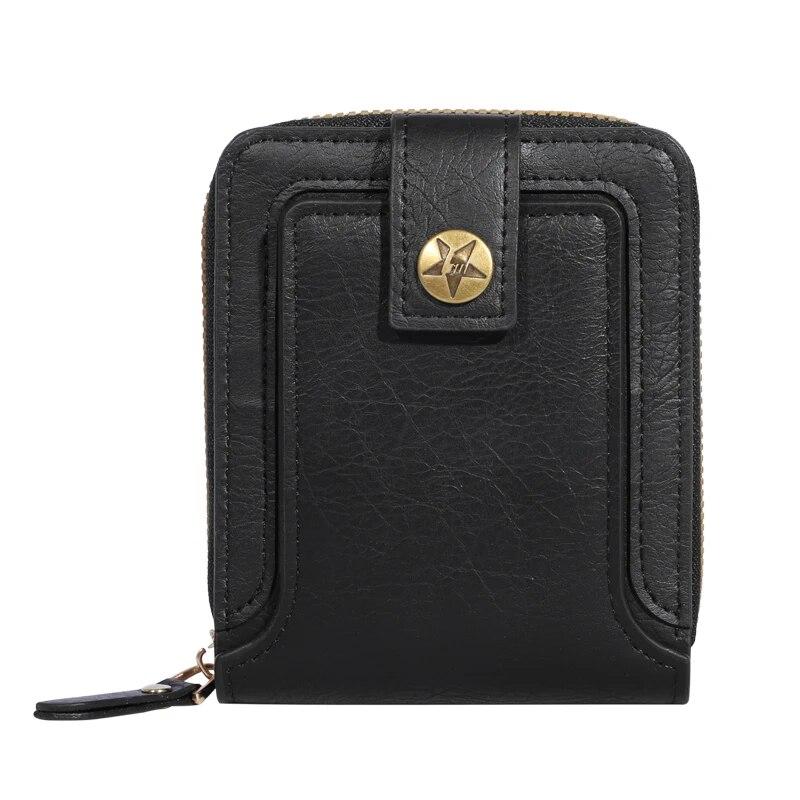 

Men s Fashionable Tree Pattern Zipper Buckle Credit Card Card Holder, Zipper Coin Storage Zipper Button Closure Business Walle чорний
