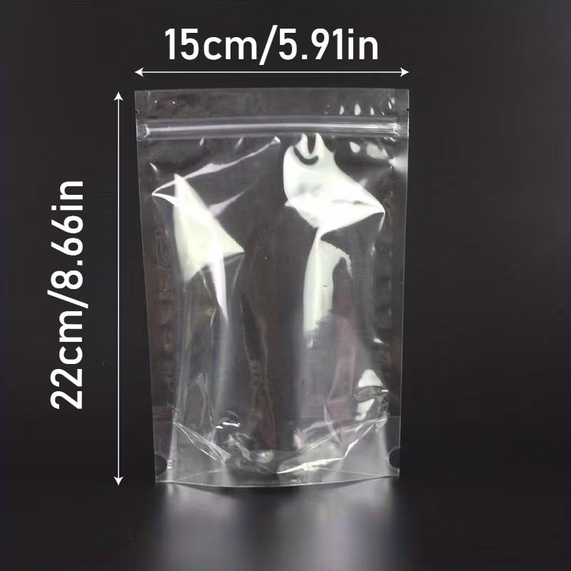 50PCS Frosted Clear Ziplock Bag Food Storage Resealable Packaging for Tea Nuts Snacks Dried Fruit Herb Portion Pouch Supplies 15x22cm 50PCS