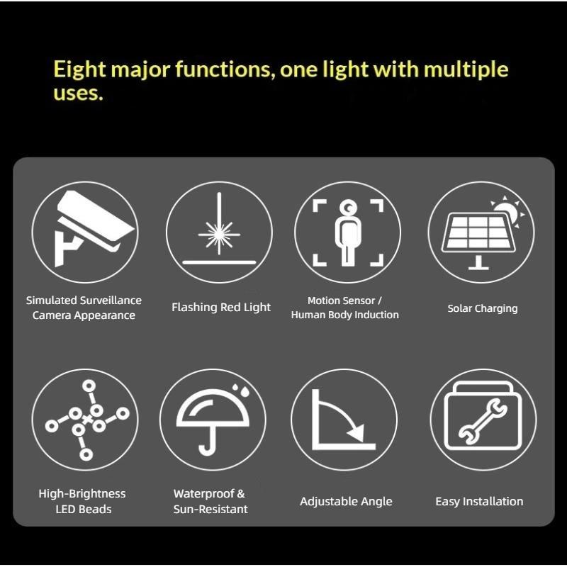 1Pc 77Led Solar Motion Sensor Led Light Outdoor Dummy Camera Wireless Security Flood Light Waterproof Lamp For Home Garden