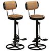 Day and Night - Day and Night Kitchen Stools 2 Pcs Goatskin Print Canvas Brown Black