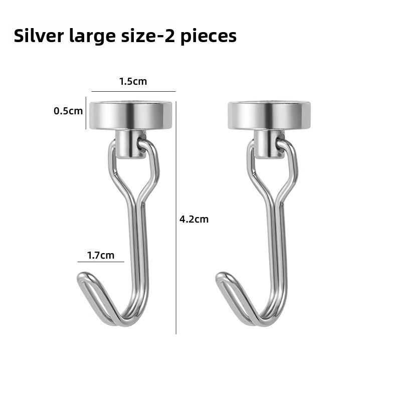 

2 шт. Магнитный поворотный крючок Silver Large 2pcs