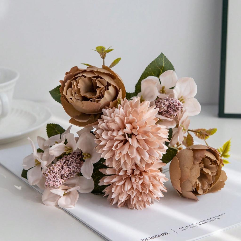 1/3PCS Artificial Flowers Silk Ball Chrysanthemum Rose Home Room Wedding Bridal Bouquet Decor Valentine Outdoor Yard Garden Gift