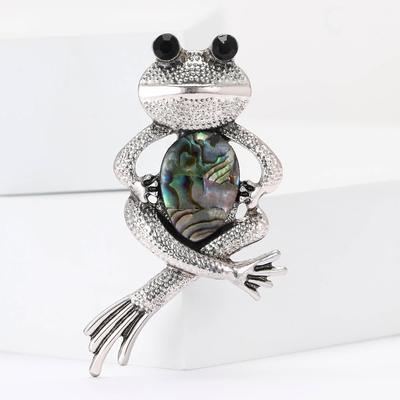 Fashion Exquisite Retro Alloy Shell Frog Brooch Temperament Women'S Suit Coat Corsage Jewelry Pin