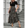 Floral Print Round Neck Dress, Exotic Holiday Style Elegant Dress