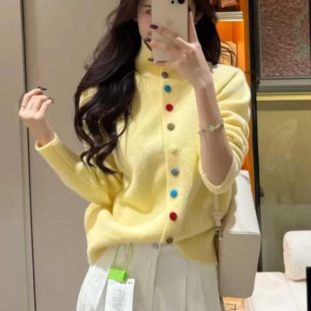 Lazy Style Plus Size Turtleneck Knit Sweater for Winter 2024 - Loose Fit, Long Sleeve, Thick Design for Chubby Girls