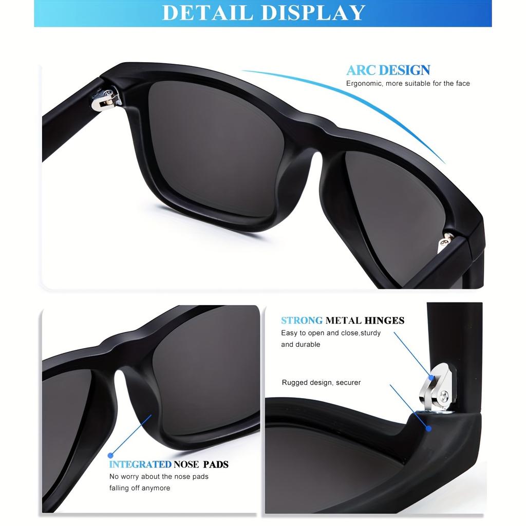 3PCS Fantasy Classic Square polarized fashion glasses for men and women outdoor sports party vacation travel driving fish