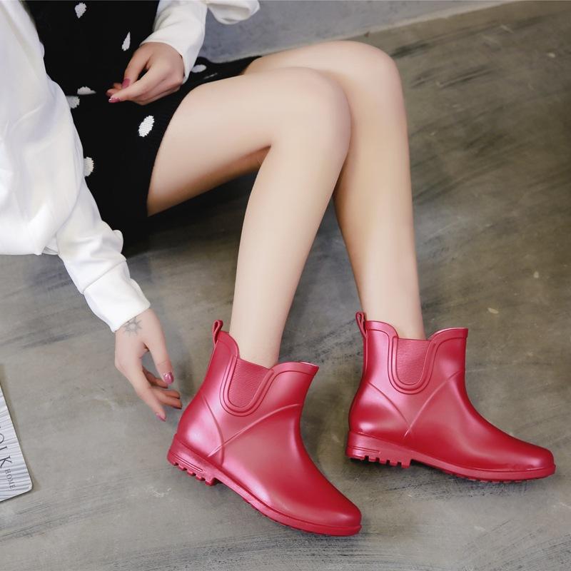 Women'S Rain Boot 2022 Spring Autumn Solid Color Women Waterproof Shoes Ankle Boots Ladies Non-Slip Boots Women Rain Boot Shoesf