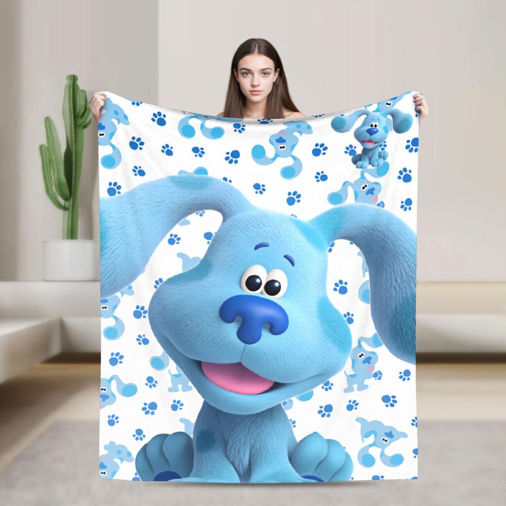 Soft Warm Blanket Airplane Travel Blue's Clues Collage Throw Blanket Cartoon Flannel Bedspread For Couch Chair Sofa Bed Sofa Bed