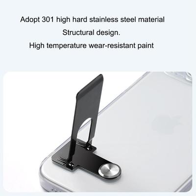 Ultra-Thin Mobile Phone Holder Self-adhesive Universal Tablet Holder Stainless Steel 360° Rotating Phone Kickstand Desktop
