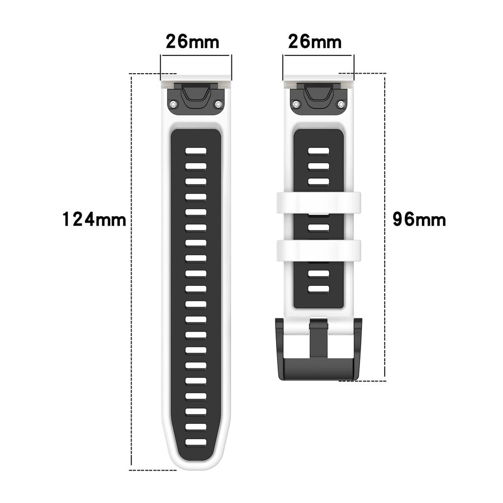 For Garmin Fenix 7X/Fenix 7X Pro Watch Band 26mm Waterproof Light Silicone Bracelet