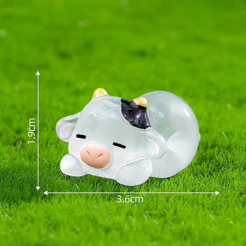 

Креативные милые мини светящиеся коровы Миниатюрные фигурки DIY Украшения для дома Аксессуары Подарки Автомобиль Рабочий стол Маленькие украшения