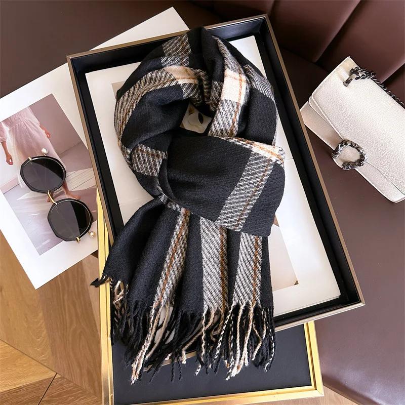 Cashmere Imitation Fashion Hijabs Scarves Men Women Autumn Winter Warm Tassels Long Scarf Shawls Unisex Luxury Neckerchief