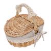 Wicker Picnic Basket with Removable Liner Empty Picnic Hamper Basket with Lid and Handle for Easter Camping Mother S Day