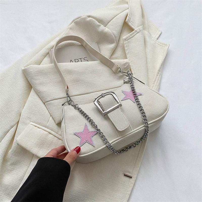 Fashionable Canvas Street Style One Shoulder Bag 2023 Winter New Fashion Casual Crossbody Bag