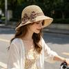 Women Sun Hat, Small Brim Straw Fisherman Hat, with Bow Decor Sun Protection UV Block Hat for Summer Outdoor Travel