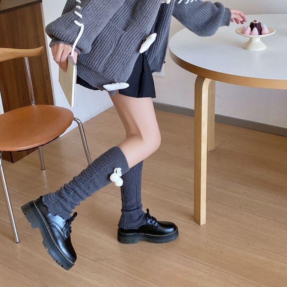 Warm Thermal Leg Warmer Knitted Winter Warm Socks Cozy Long Stockings For Women