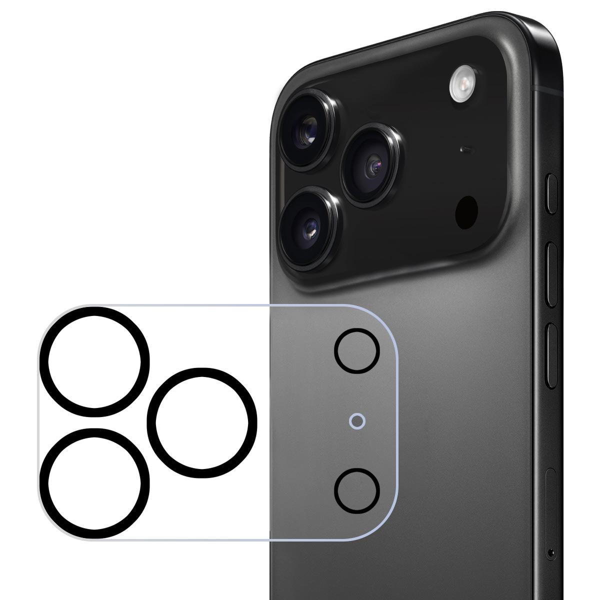 

For iPhone 17 Pro Max Camera Lens Protector ENKAY HAT PRINCE Tempered Glass Lens Film with Black Ring A