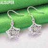 Exquisite 925 Sterling Silver Openwork Five-Pointed Star Pendant Earrings - Fashion Gift Jewelry