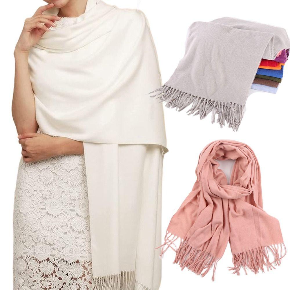 Winter Warm Solid Color Imitation Cashmere Scarf Long Thicken Neck Guard Shawl Comfortable Neck Warmer Wrap Women Girls