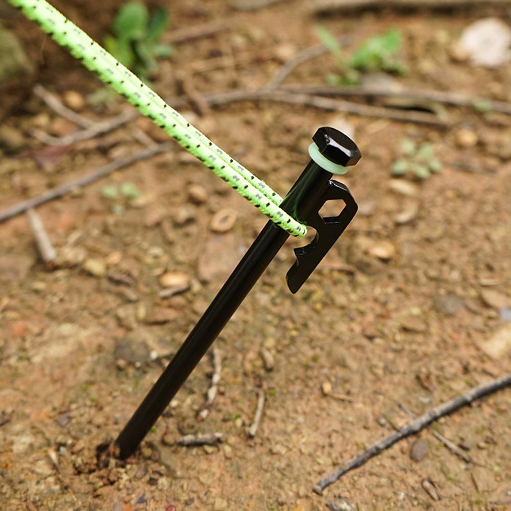 4/8 Stück Hochleistungs-Zeltheringe aus Stahl, Zeltnägel für den Außenbereich, mit Seilen und Aufbewahrungstasche, 30 cm Zelt-Erdpfähle für Camping
