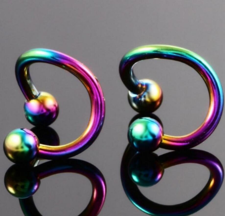 Edelstahlring S-förmiger SBR Spiralnagel Ohrring Augenbrauen Nasenring
