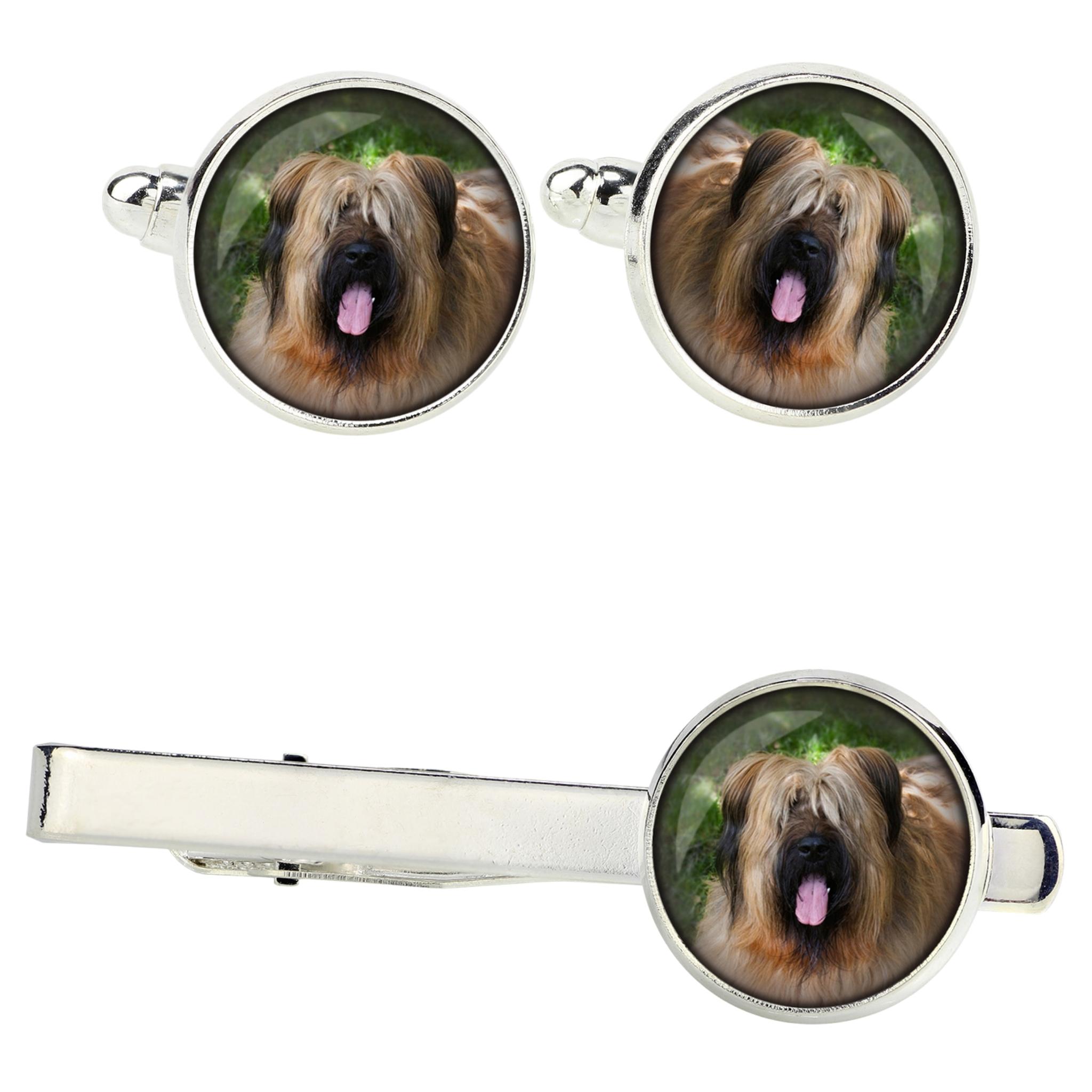 

Briard, Berger de Brie - cufflinks and tie with your photo, a suit decoration, men s jewelry from the Art-Dog brand.