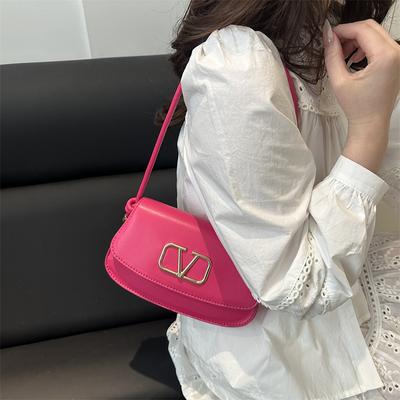 Spring New Foreign Solid Color Texture Exquisite Underarm Bag Women's Retro Trend High-end Personality Casual Shoulder Bag