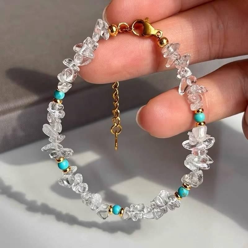 Handmade White Crystal Beaded Bracelet 2025 - Elegant Light Luxury Socialite Style