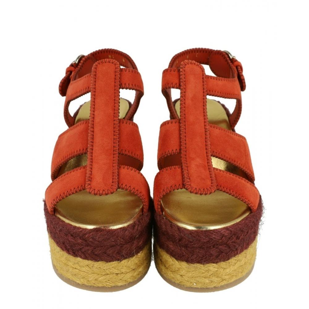 Ferragamo Renee Wedge Espadrillas Red