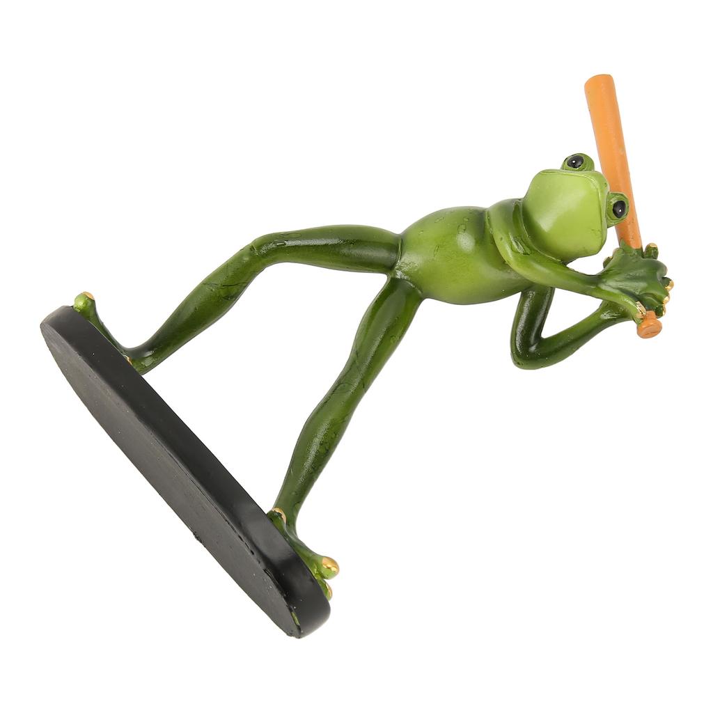 Frog Statue Resin Sports Frog Figurine Decor Sculpture Statue Crafts for Outdoor Garden Patio Lawn
