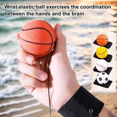 Wrist Rocket Ball with Elastic String Adjustable Strap Elastic Reaction Ball