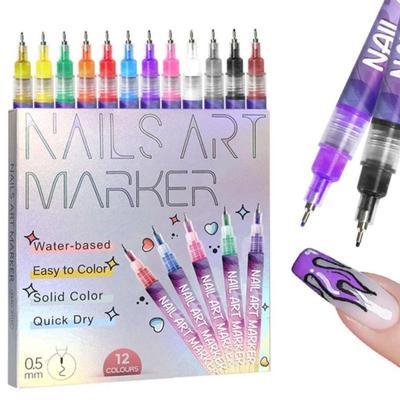 1 ks DIY Barevné pero na graffiti na nehty Nail Art DIY Rychleschnoucí tečky Květiny Liner Pero 3D efekt Nail Art Graffiti Pero Nástroje na nehty