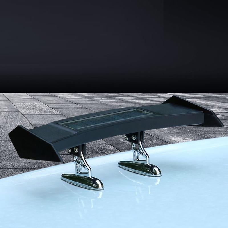 Adjustable Solar LED Rear Spoiler Wing Racing Flashing Lamp Air Deflector Decor
