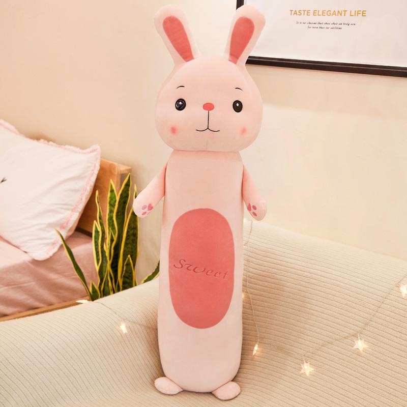 Cute Cylindrical Rabbit Plush Pillow Toy for Kids
