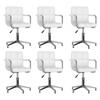 Day and Night - Day and Night Swivel Dining Chairs 6 Units White Synthetic Leather