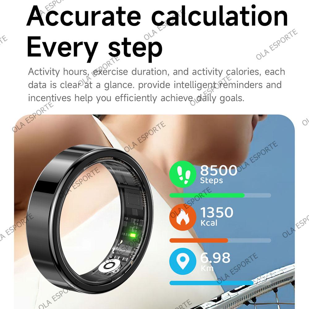 New R09 Smart Ring Men Women with Charging Case,Heart Rate Blood Oxygen Sleep Monitor, Multiple Sport Mode, 5ATM Waterproof Ring
