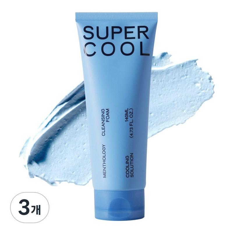 Mentology Cooling Foam Cleansing Pore Deep Cleansing Oily Skin Care, 140ml, 3 Pcs
