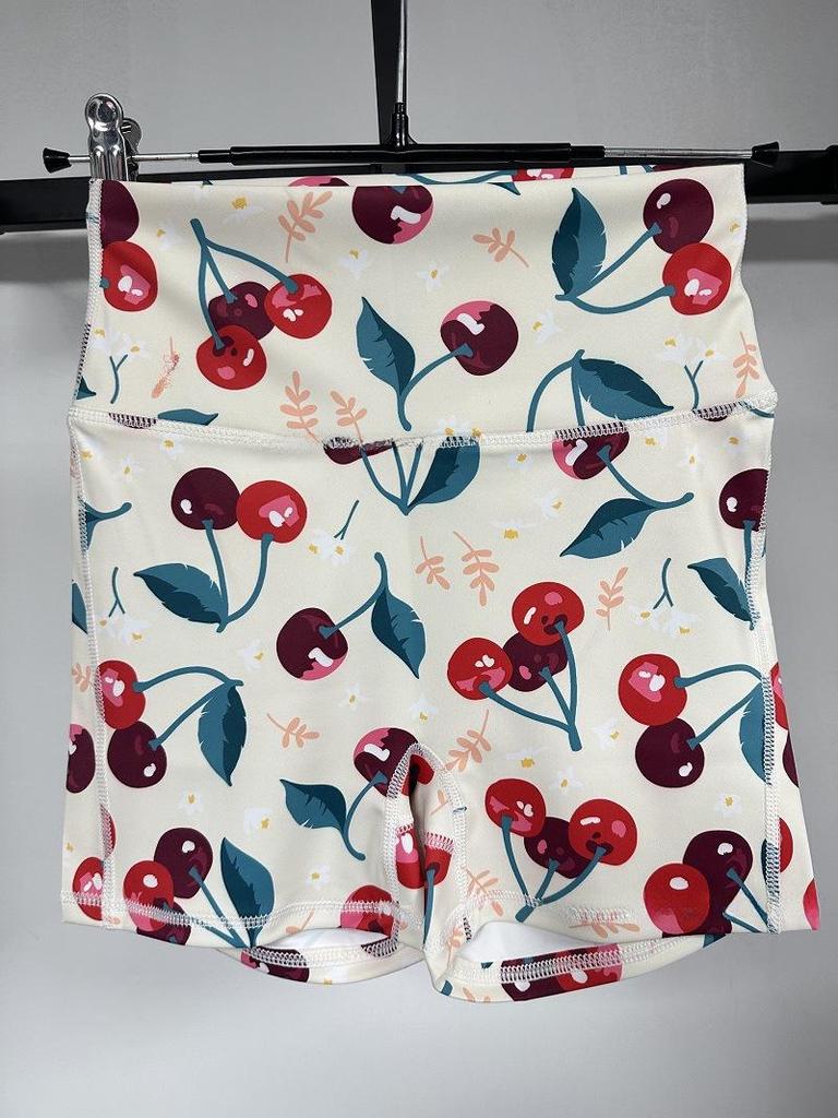 European-American High Waist Printed Sports Yoga Shorts for Women